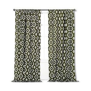 Threshold Olive Green Southwest Curtains (8 Panels), Boho Curtains